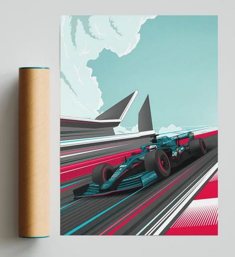 Aston Martin Silverstone GP Print from the Sports Car Racing Art store collection.