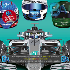 Valtteri Bottas Formula 1 Career Celebration Very High Quality Illustration Print from the Mercedes Automotive store collection.