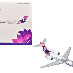Boeing 717-200 Commercial Aircraft "Hawaiian Airlines" (N492HA) White with Purple Graphics 1/400 Diecast Model Airplane by GeminiJets from the Sports Car Racing Model Cars store collection.
