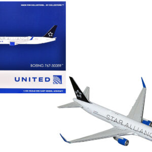 Boeing 767-300ER Commercial Aircraft "United Airlines Star Alliance" (N76516) White with Black Tail 1/400 Diecast Model Airplane by GeminiJets from the Sports Car Racing Model Cars store collection.