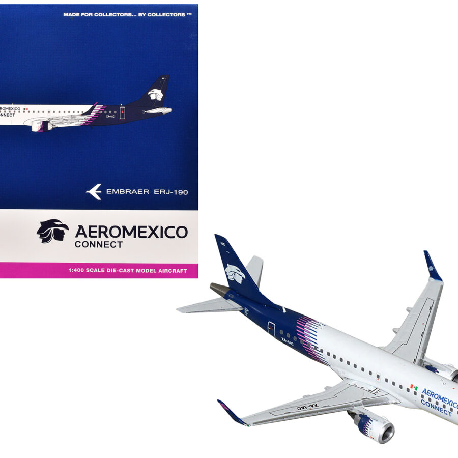 Embraer ERJ-190 Commercial Aircraft "Aeromexico Connect" (XA-IAC) White with Dark Blue Tail 1/400 Diecast Model Airplane by GeminiJets Automotive