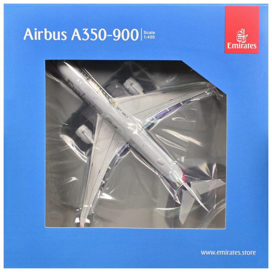 Airbus A350-900 Commercial Aircraft "Emirates Airlines" (A6-EXB) White with Tail Graphics 1/400 Diecast Model Airplane by GeminiJets Automotive