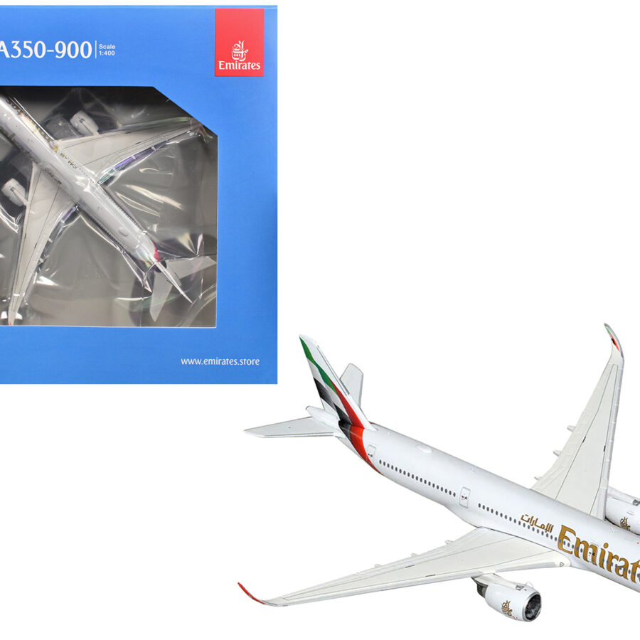 Airbus A350-900 Commercial Aircraft "Emirates Airlines" (A6-EXB) White with Tail Graphics 1/400 Diecast Model Airplane by GeminiJets Automotive