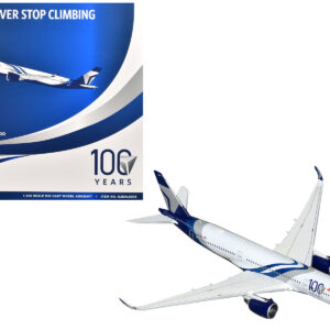 Airbus A350-900 Commercial Aircraft "Delta Air Lines 100 Years" (N527DN) White and Blue with Stripes 1/400 Diecast Model Airplane by GeminiJets  by Diecast Mania