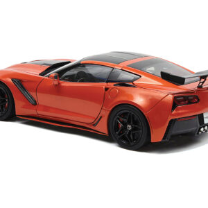2019 Chevrolet Corvette ZR1 Sebring Orange Metallic with Carbon Top and Hood 1/18 Diecast Model Car by IXO Models from the Sports Car Racing Collectibles store collection.