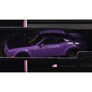 2018 Dodge Challenger SRT Demon Plum Crazy Metallic with Matt Black Hood 1/43 Diecast Model Car by IXO Models from the Sports Car Racing Collectibles store collection.