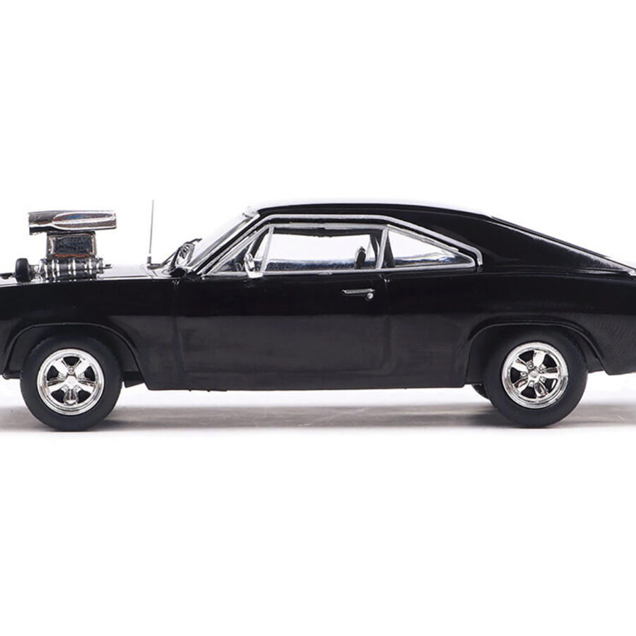 1970 Dodge Charger with Blown Engine Black 1/43 Diecast Model by IXO Models Automotive