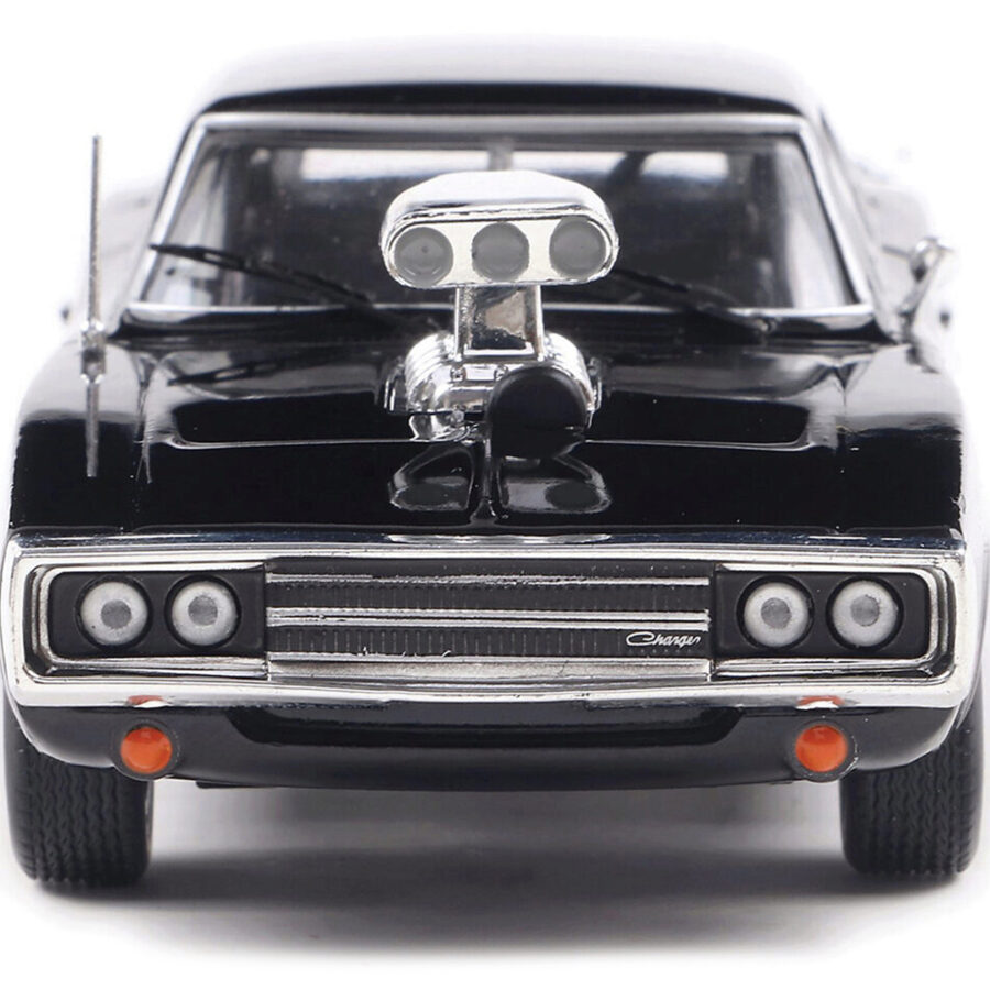 1970 Dodge Charger with Blown Engine Black 1/43 Diecast Model by IXO Models Automotive