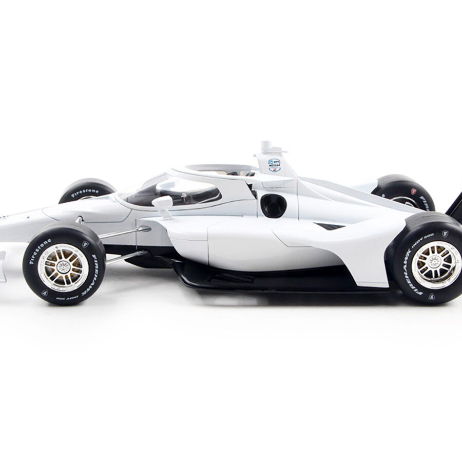 Dallara IndyCar Blank White "Autograph Car" (Super Speedway Configuration) "NTT IndyCar Series" 1/18 Diecast Model Car by IXO Models Automotive