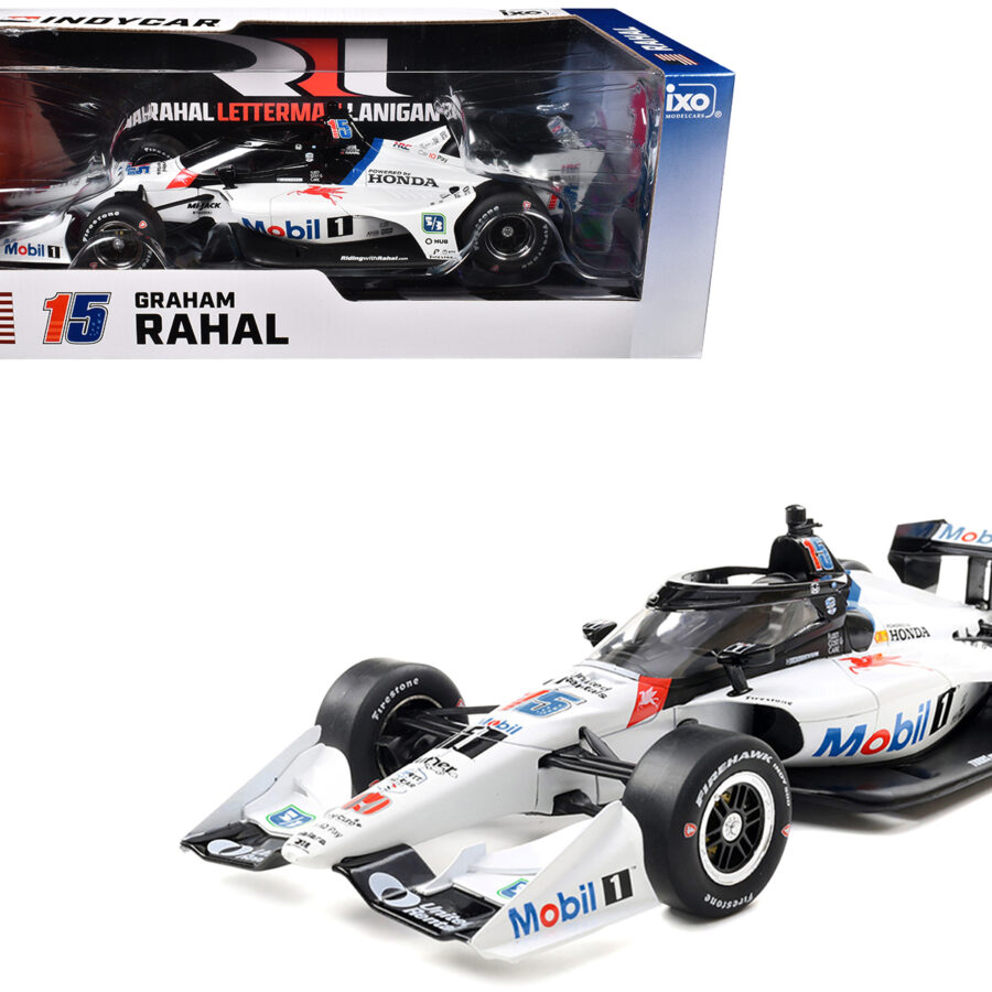 Dallara IndyCar #15 Graham Rahal "Mobil 1" Rahal Letterman Lanigan Racing (Road Course Configuration) "NTT IndyCar Series" (2025) 1/18 Diecast Model Car by IXO Models Automotive