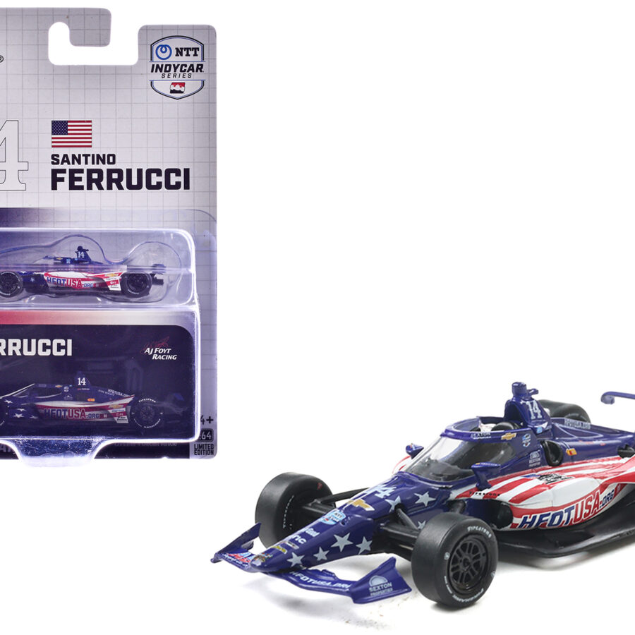 Dallara IndyCar #14 Santino Ferrucci "Homes For Our Troops" AJ Foyt Racing (Super Speedway Configuration) "NTT IndyCar Series" (2025) 1/64 Diecast Model Car by IXO Models Automotive