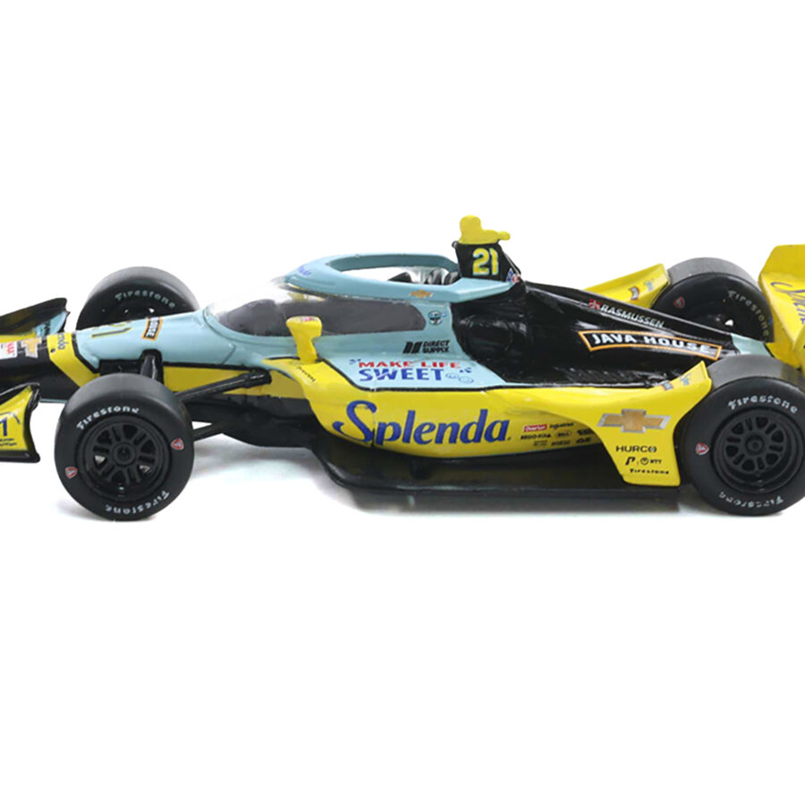 Dallara IndyCar #21 Christian Rasmussen "Splenda" Ed Carpenter Racing (Road Course Configuration) "NTT IndyCar Series" (2025) 1/64 Diecast Model Car by IXO Models Automotive