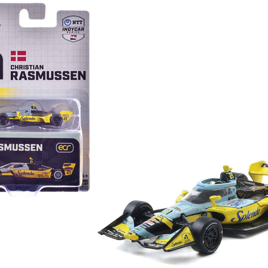 Dallara IndyCar #21 Christian Rasmussen "Splenda" Ed Carpenter Racing (Road Course Configuration) "NTT IndyCar Series" (2025) 1/64 Diecast Model Car by IXO Models Automotive