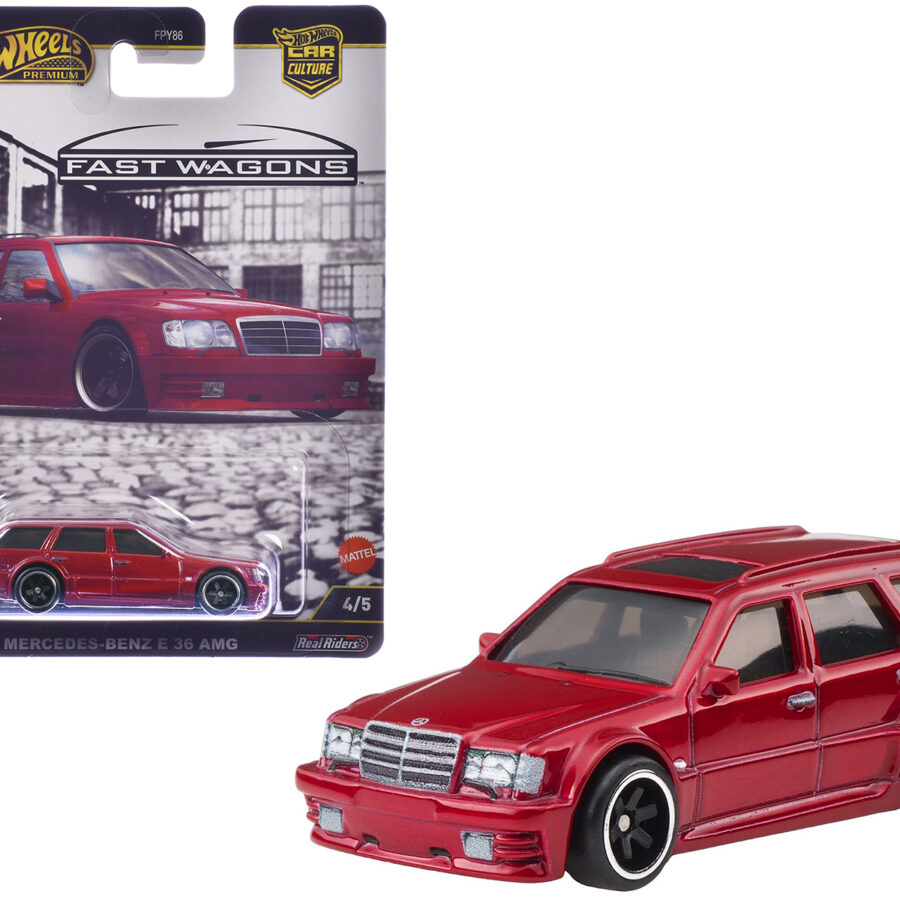 Mercedes-Benz E 36 AMG Red Metallic "Fast Wagons" Series Diecast Model Car by Hot Wheels Automotive