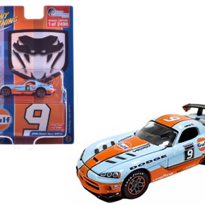 2008 Dodge Viper SRT10 #9 "Gulf Oil" Light Blue and Orange Limited Edition to 2496 pieces Worldwide 1/64 Diecast Model Car by Johnny Lightning from the Sports Car Racing Model Cars store collection.