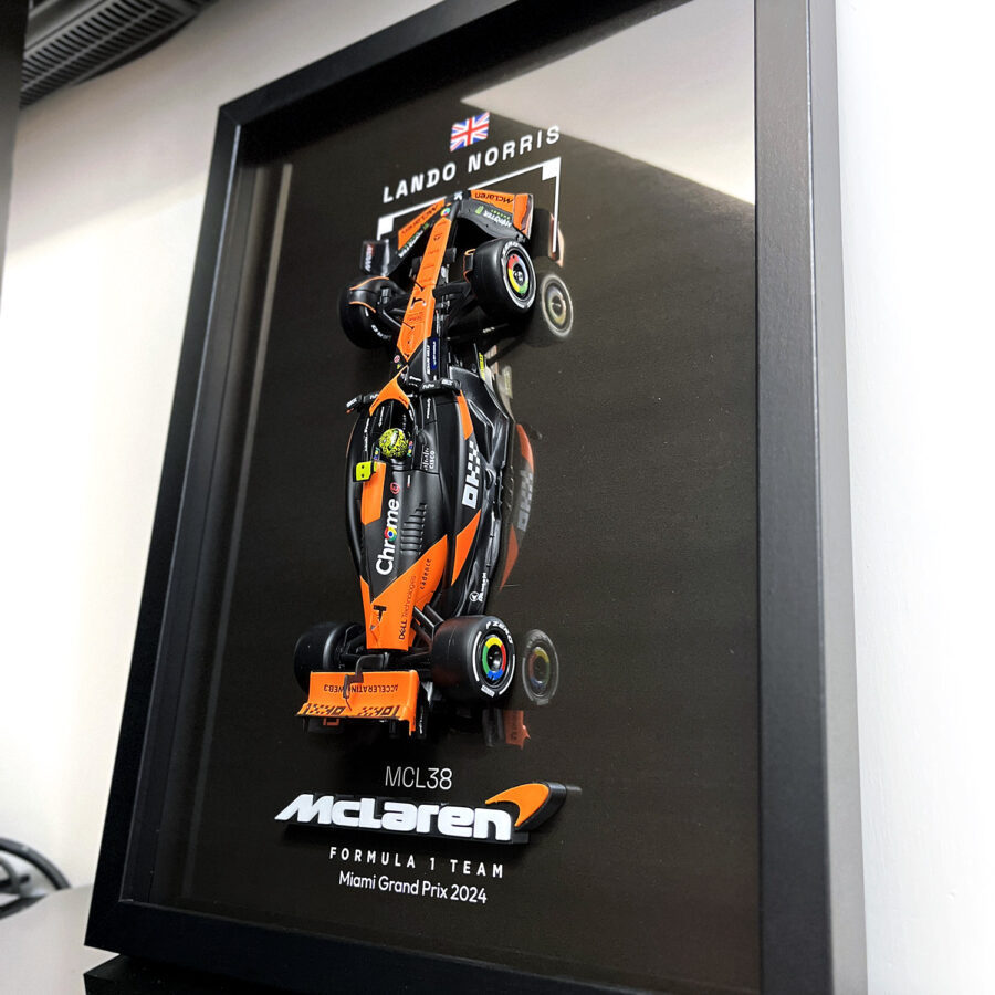 Mclaren Formula One Team MCL38 Lando Norris Miami Grand Prix 2024 Handmade Framed Artwork Automotive