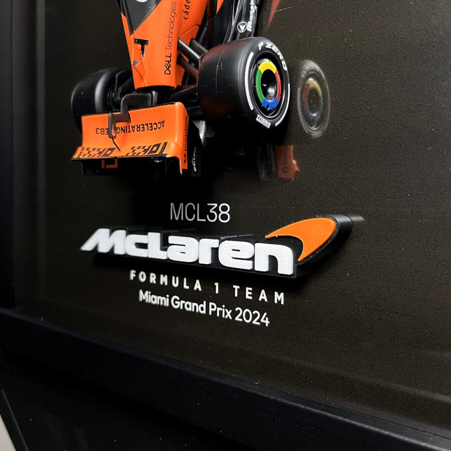 Mclaren Formula One Team MCL38 Lando Norris Miami Grand Prix 2024 Handmade Framed Artwork Automotive