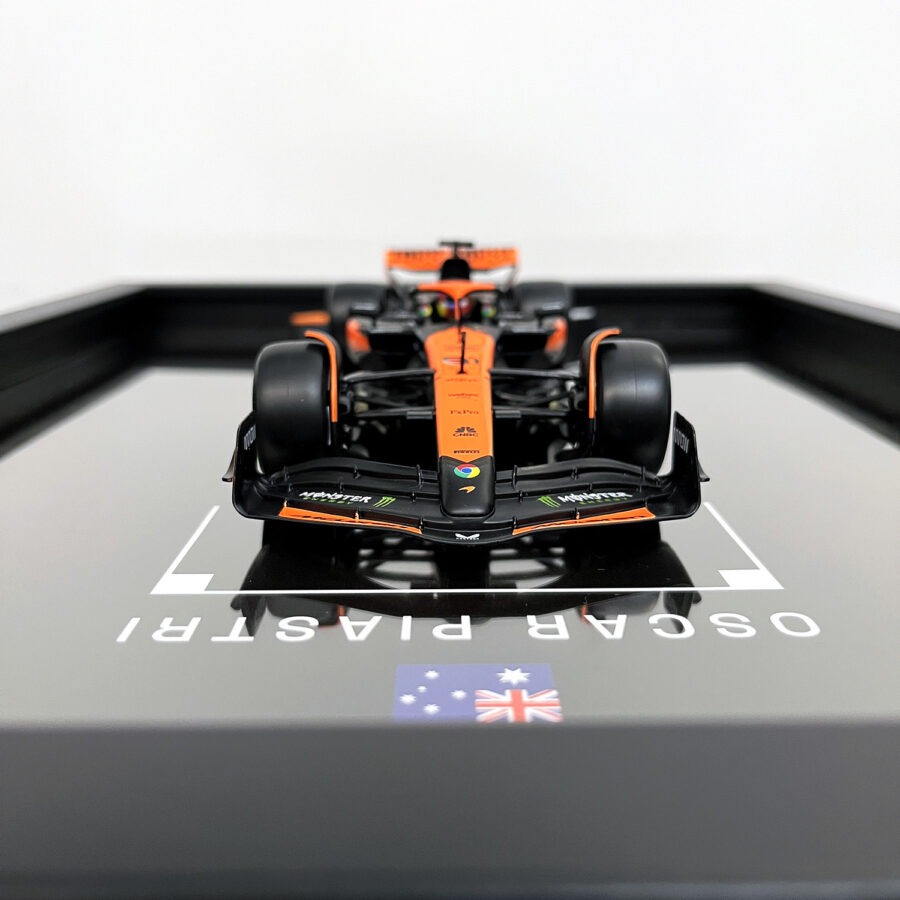 Mclaren Formula One Team MCL38 Oscar Piastri Miami Grand Prix 2024 Handmade Framed Artwork from the F1 Model Cars store collection.