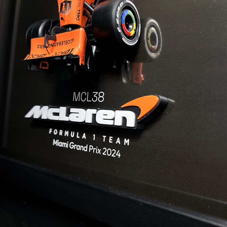 Mclaren Formula One Team MCL38 Oscar Piastri Miami Grand Prix 2024 Handmade Framed Artwork F1 Jackets