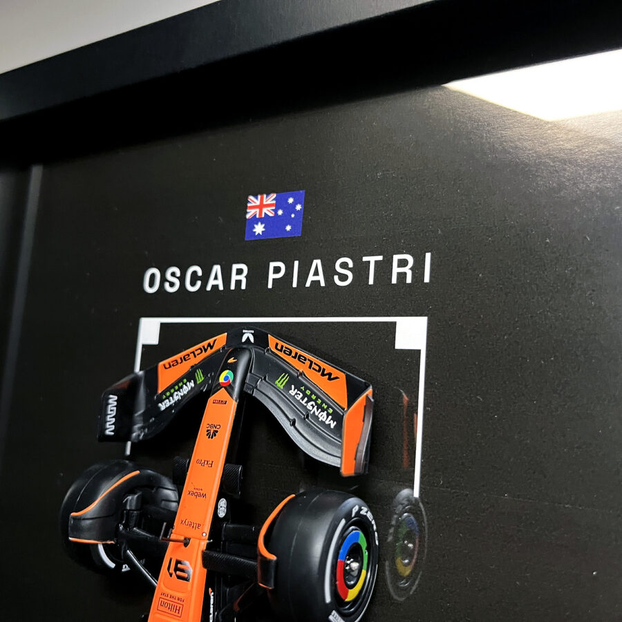 Mclaren Formula One Team MCL38 Oscar Piastri Miami Grand Prix 2024 Handmade Framed Artwork F1 Jackets