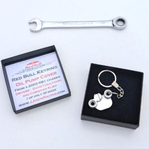 K01: Red Bull F1 racecar part keyring keychain mans guys boys Formula 1 racing engineering motorsport mechanics driving gift from the Sports Car Racing Jewellery store collection.