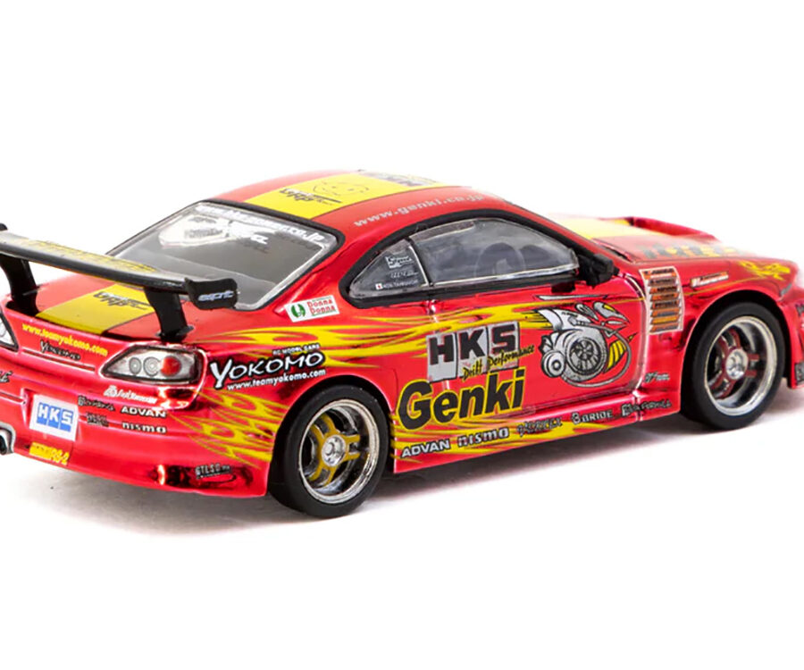 Nissan HKS Hiper Silvia RS-2 RHD (Right Hand Drive) "Tokyo Auto Salon 2025 Special Edition" Red Chrome "Global64" Series 1/64 Diecast Model by Tarmac Works Automotive