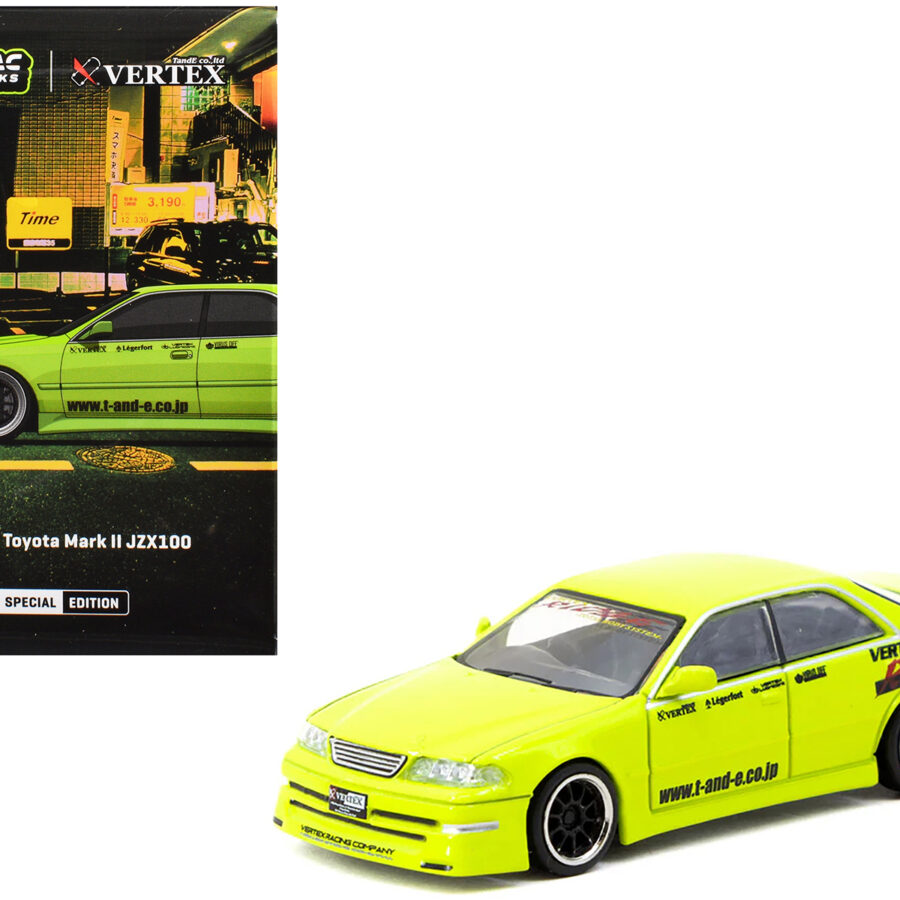 Toyota Vertex Mark II JZX100 RHD (Right Hand Drive) "Tokyo Auto Salon 2025 Special Edition" Light Green "Global64" Series 1/64 Diecast Model by Tarmac Works Automotive