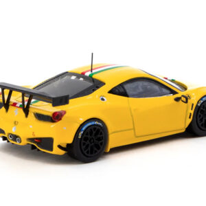 Ferrari 458 Italia GT3 Yellow with Italian Flag Stripes "Road64" Series 1/64 Diecast Model Car by Tarmac Works from the Italian GP - Monza Track Art store collection.