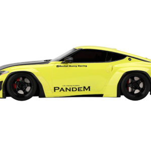 Nissan Z (RZ34) "Pandem" Ikazuchi Yellow with Matt Black Hood 1/18 Model Car by Top Speed  by Diecast Mania