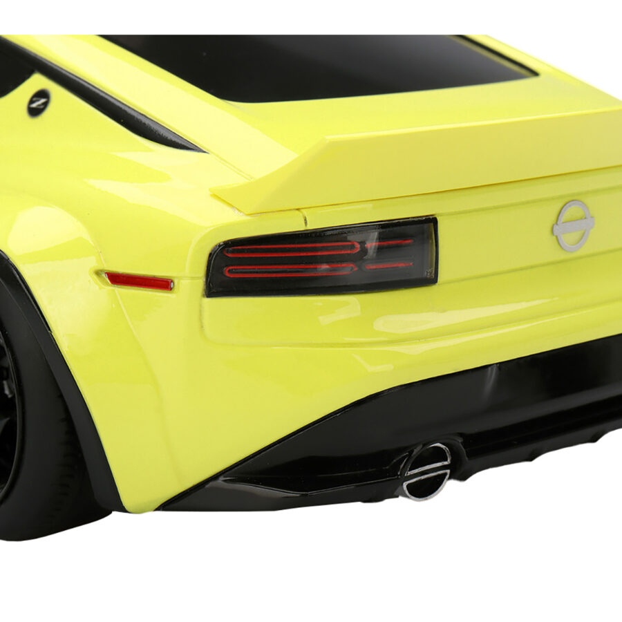 Nissan Z (RZ34) "Pandem" Ikazuchi Yellow with Matt Black Hood 1/18 Model Car by Top Speed Automotive