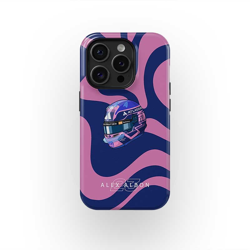 Alex Albon 2025 Helmet Phone Case – Thai-Inspired Williams Racing Design – F1 Merchandise by DIZZYCASE from the F1 Official Merchandise store collection.