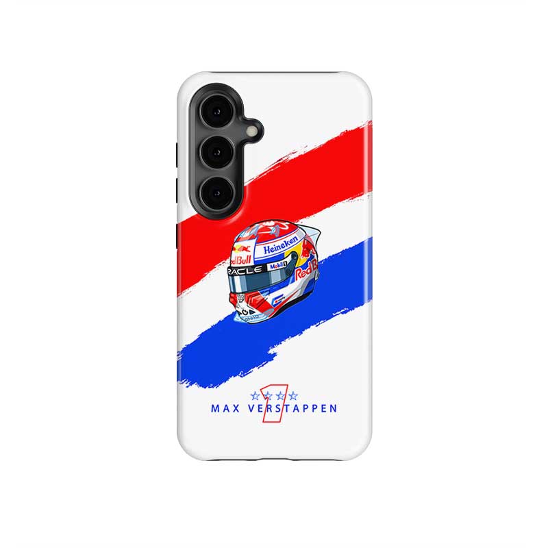 Max Verstappen 2025 Helmet Phone Case – Dutch Lion Red Bull Racing Champion Edition – by DIZZYCASE from the Max Verstappen store collection.