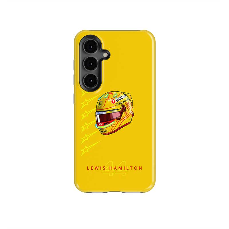 Lewis Hamilton 2025 Helmet Phone Case – Yellow Ferrari Debut Design – F1 Champion Tribute by DIZZYCASE from the Sports Car Racing Phone Cases store collection.