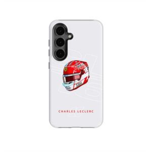 Charles Leclerc 2025 Helmet Phone Case – Classic Red Ferrari Race Tribute – F1 Merch by DIZZYCASE from the Sports Car Racing Helmets store collection.