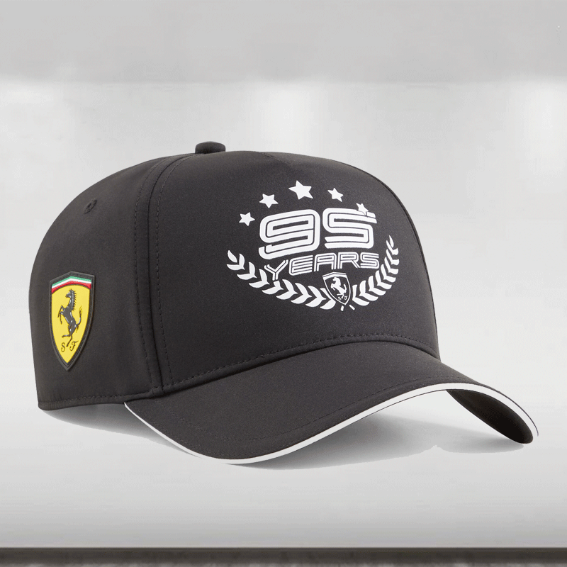 2024 Scuderia Ferrari F1 95 Years Black Cap from the Formula 1 Memorabilia store collection.