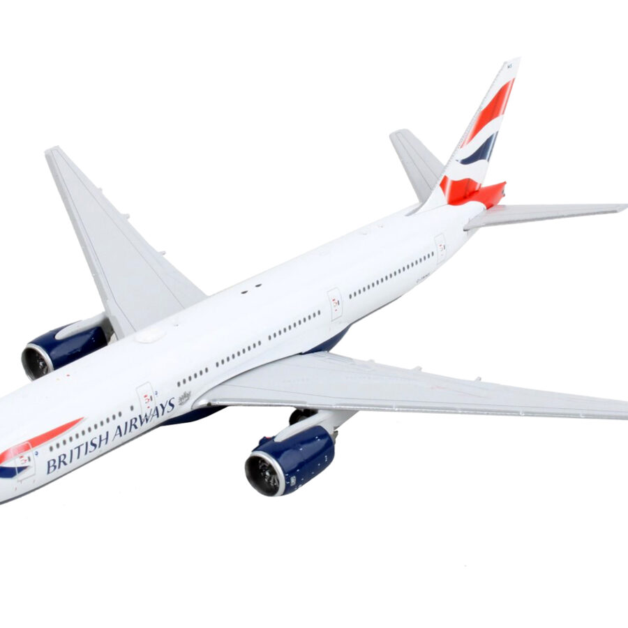 Boeing 777-200ER Commercial Aircraft "British Airways" White with Tail Stripes 1/400 Diecast Model Airplane by GeminiJets Automotive