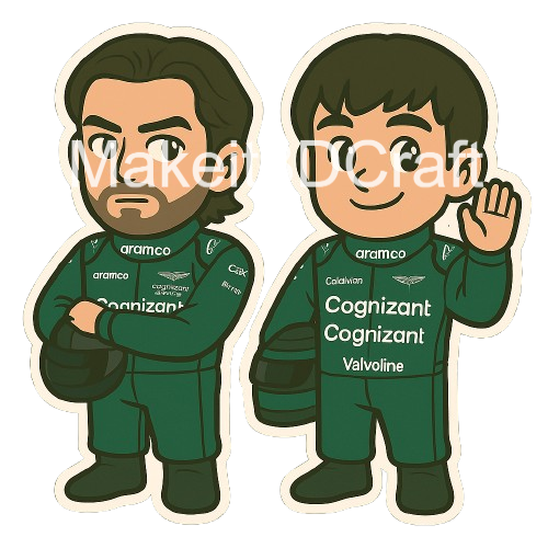 Formula 1 Driver Chibi Stickers F1 Digital Download PNG Files Formula One Race Car Stickers Instant Download Printable Stickers Formula 1 Memorabilia
