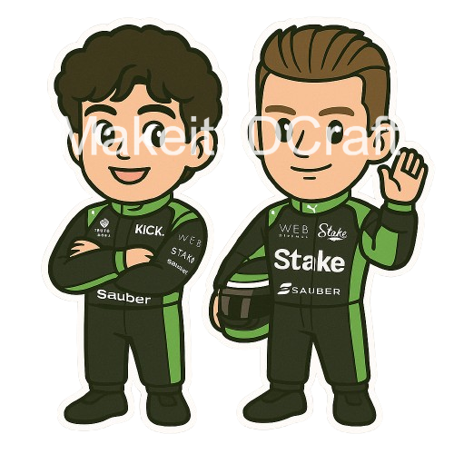 Formula 1 Driver Chibi Stickers F1 Digital Download PNG Files Formula One Race Car Stickers Instant Download Printable Stickers Formula 1 Memorabilia