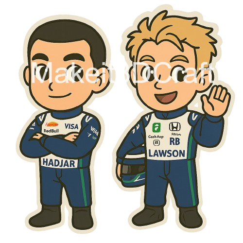 Formula 1 Driver Chibi Stickers F1 Digital Download PNG Files Formula One Race Car Stickers Instant Download Printable Stickers Formula 1 Memorabilia