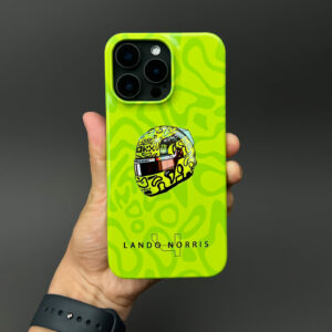 Lando Norris 2025 Helmet Phone Case – Neon Yellow McLaren F1 Design – Official Driver Gear by DIZZYCASE from the F1 Official Merchandise store collection.