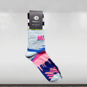 DriveCrate Original Miami Themed Socks Sports Car Racing Socks by XeroBlu
