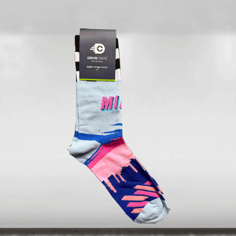 DriveCrate Original Miami Themed Socks from the Sports Car Racing Socks store collection.