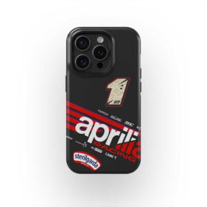 Jorge Martín MotoGP 2025 Aprilia Phone Case – Bold #1 Livery Design from the Sports Car Racing Phone Cases store collection.