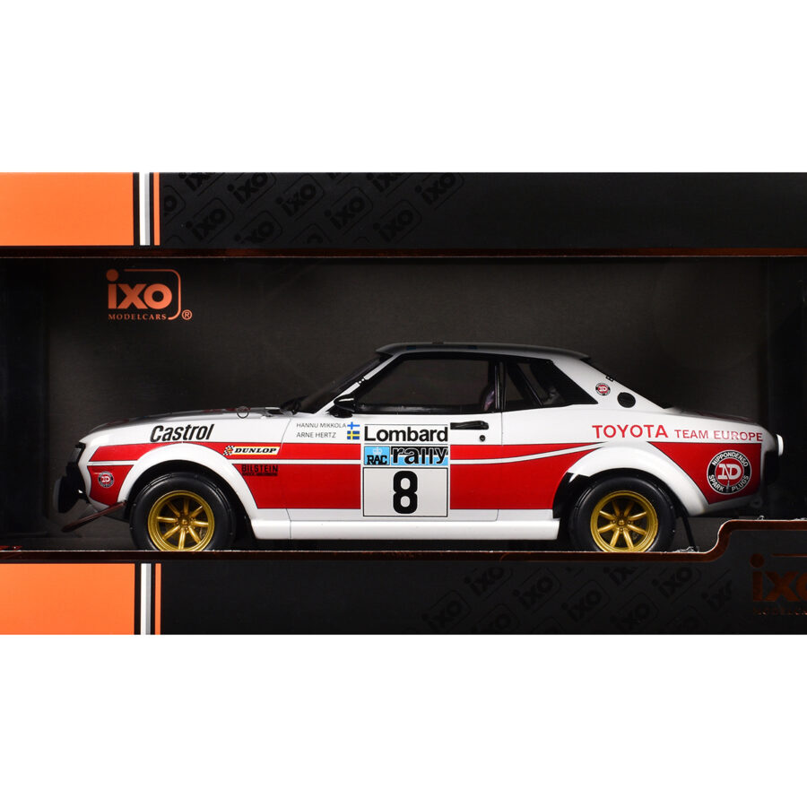 Toyota Celica 2000 GT (RA21) #8 Hannu Mikkola - Arne Hertz 2nd Place "RAC Rally" (1977) 1/18 Diecast Model Car by IXO Models Automotive