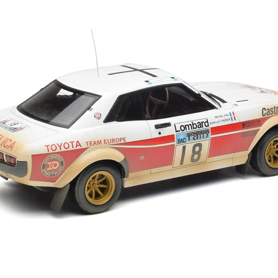 Toyota Celica 2000 GT (RA21) #18 Jean-Luc Therier - Michel Vial (Dirty Version) "RAC Rally" (1977) 1/18 Diecast Model Car by IXO Models WRC & Rally