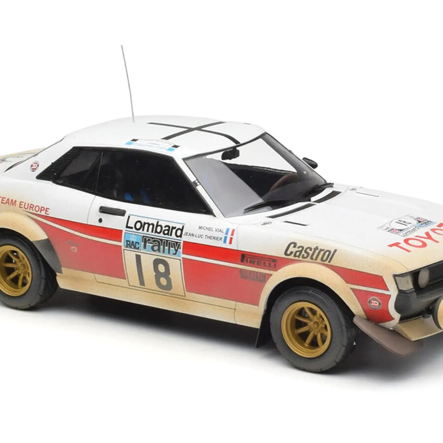 Toyota Celica 2000 GT (RA21) #18 Jean-Luc Therier - Michel Vial (Dirty Version) "RAC Rally" (1977) 1/18 Diecast Model Car by IXO Models WRC & Rally