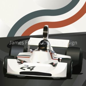 Monaco 1974, James Hunt, Hesketh from the Sports Car Racing Art store collection.