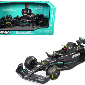 Mercedes-AMG F1 W14 E Performance #44 Lewis Hamilton "Petronas" Formula One F1 "World Championship" (2023) with Driver Figure "Race" Series 1/24 Diecast Model Car by Bburago from the Automotive store collection.