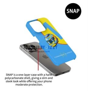Fernando Alonso F1 Phone Case – 2025 Helmet Tribute Design F1 Official Merchandise by DIZZY CASE