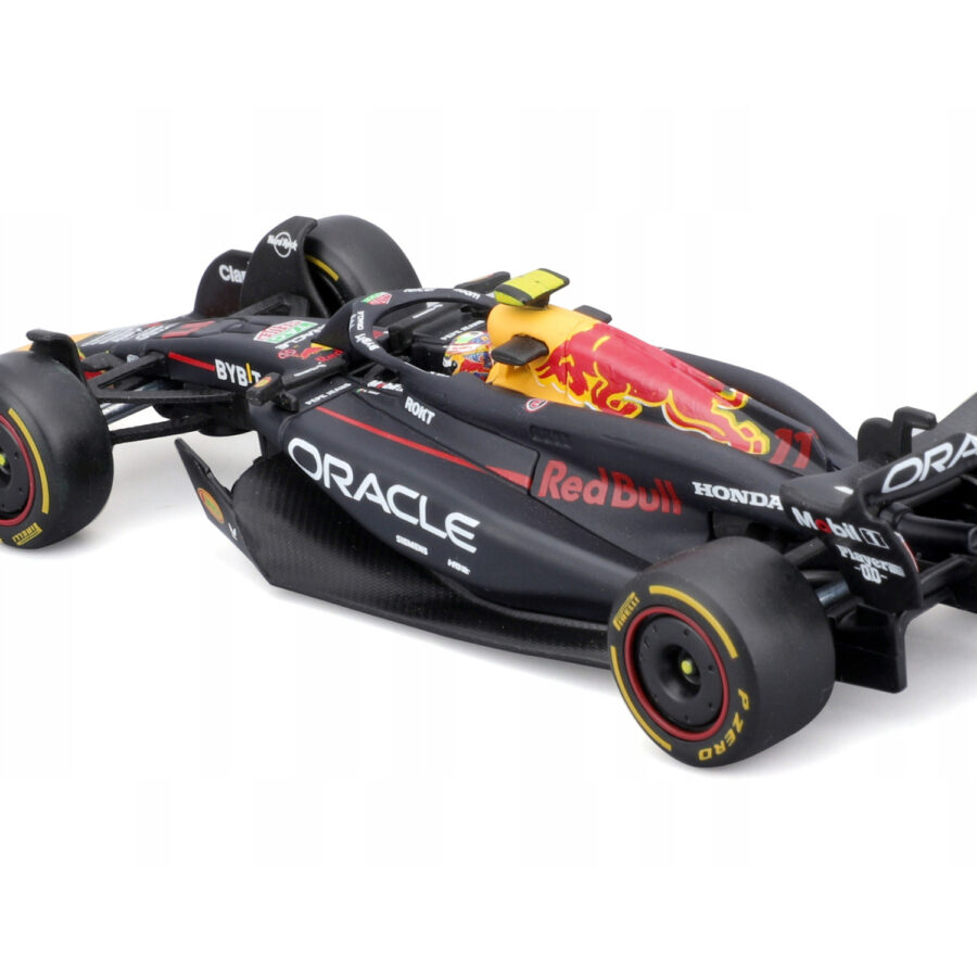 Red Bull Racing RB20 #11 Sergio Perez "Oracle" Formula One F1 World Championship (2024) with Driver Figure and Display Case "Race" Series 1/43 Diecast Model Car by Bburago Red Bull Racing